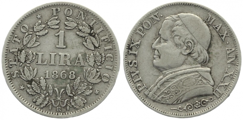 Vatikan 1 Lira 1868 XXII R - Pius IX.